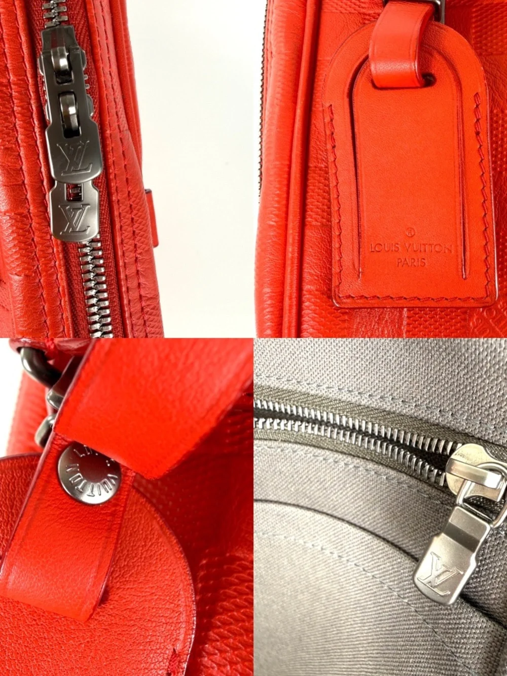 Louis Vuitton Porte Document Voyage Red Damier Infinity Leather Briefcase Bag